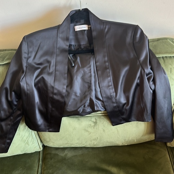 Calvin Klein satin cropped blazer - Picture 2 of 2